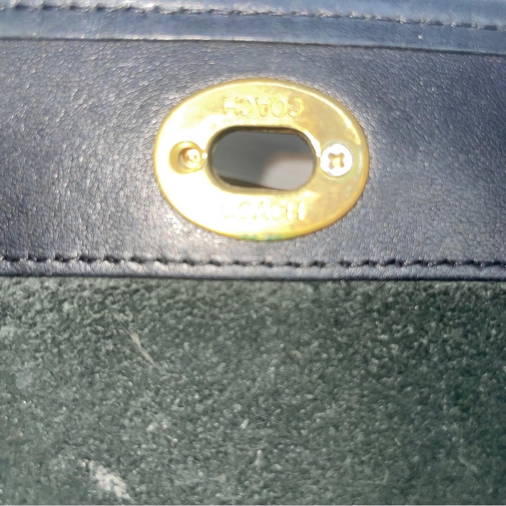 COACH Vintage Black Leather Crossbody Bag Purse Classic 202-09 Twist Lock - Picture 12 of 13